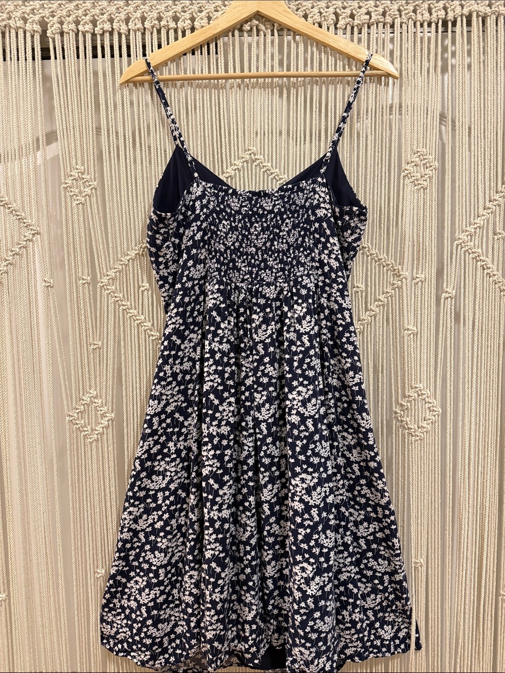 GAP Navy and White Floral Spaghetti-Strap Mini Dress - Picture 3 of 8